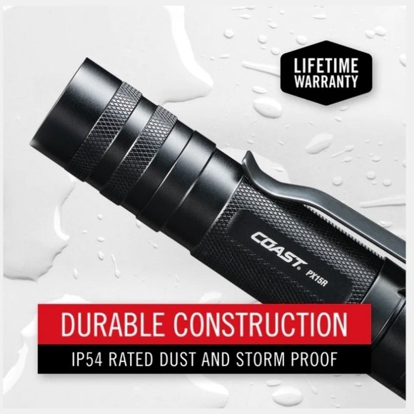RECHARGEABLE - COAST PX15R  DUAL POWER, 1000 LUMENS 160M BEAM 11H - Picture 8 of 13